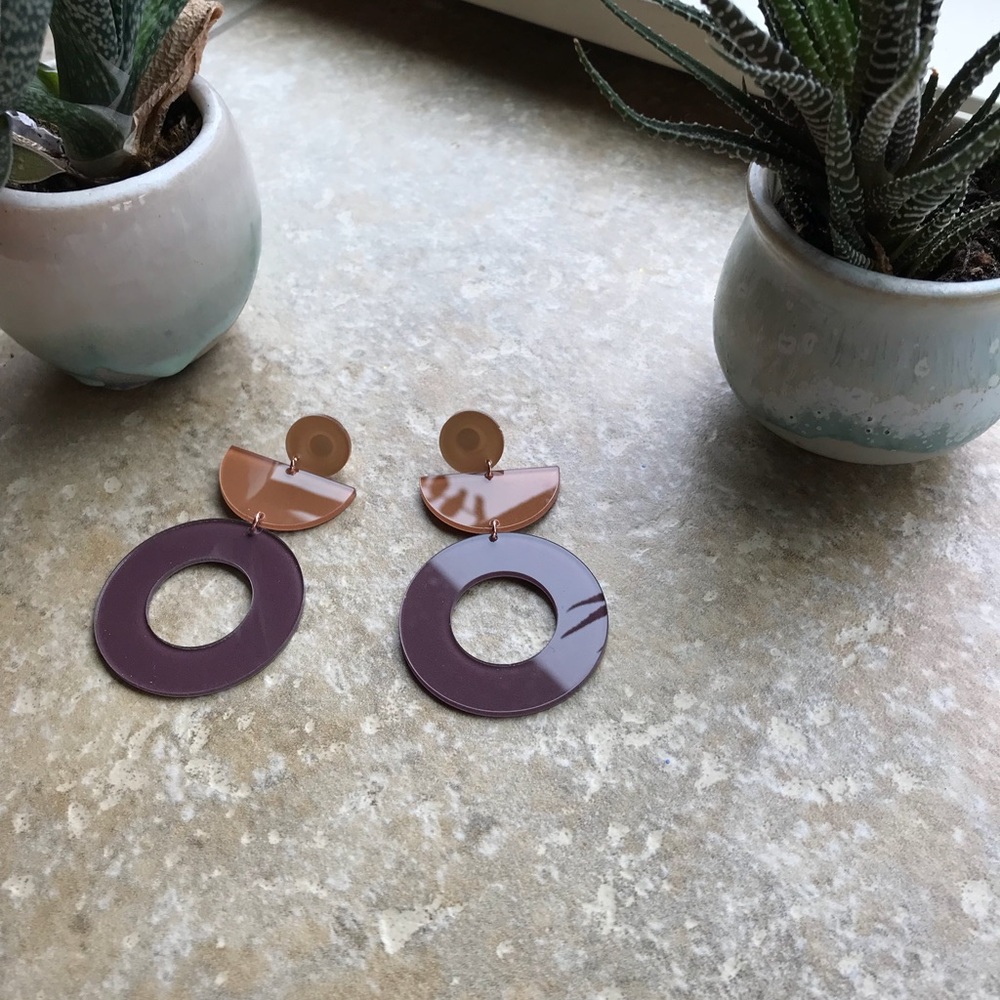 Light orange and purple Madewell earrings